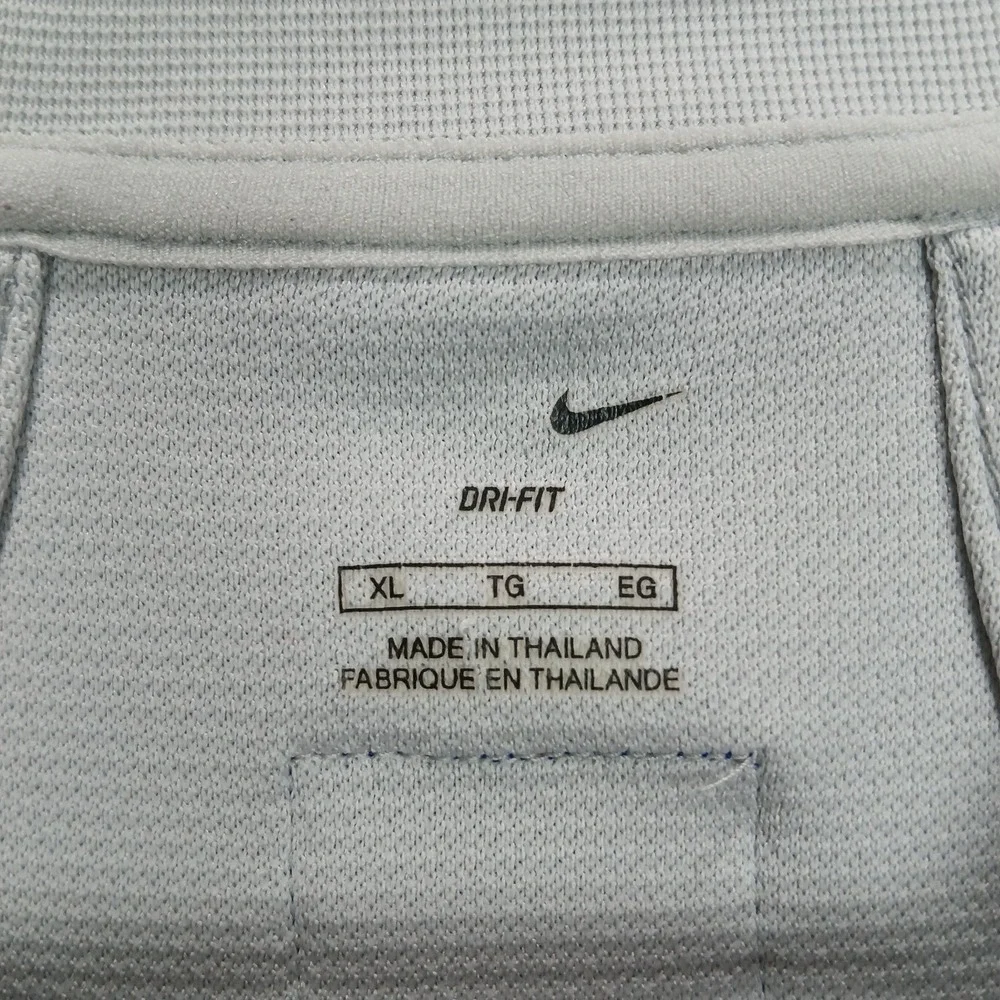 Nike Hoop Tech Dri Fit Basketball Jersey Mens XL Light Gray Swoosh Logo V‎ Neck
